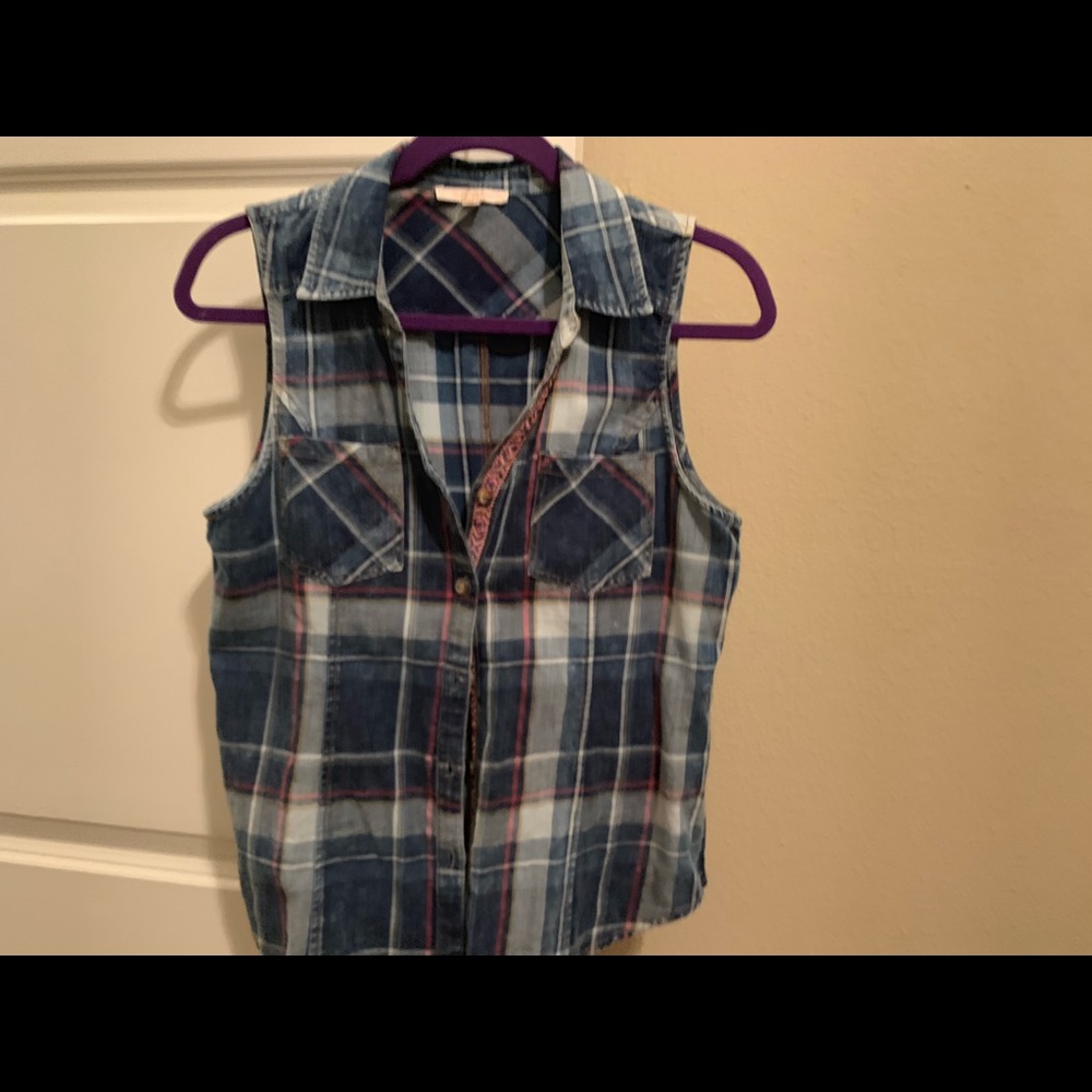 Pink & Blue/Demin Top